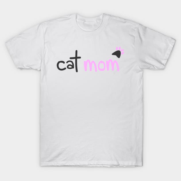 Cat Mom Love Your Kitten Cute Aesthetic Art With Paw T-Shirt by mangobanana